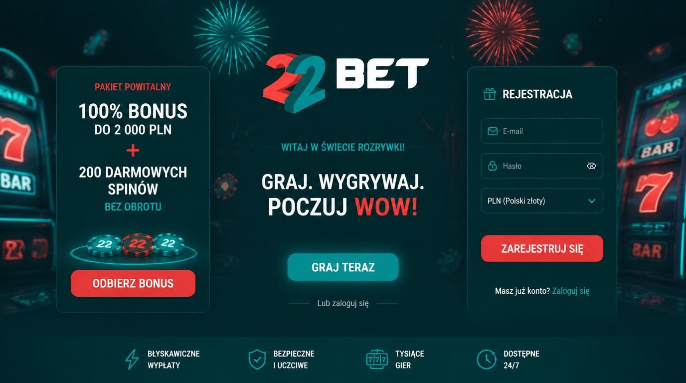 Prosty formularz rejestracji, efekt „wow” przy bonusie powitalnym